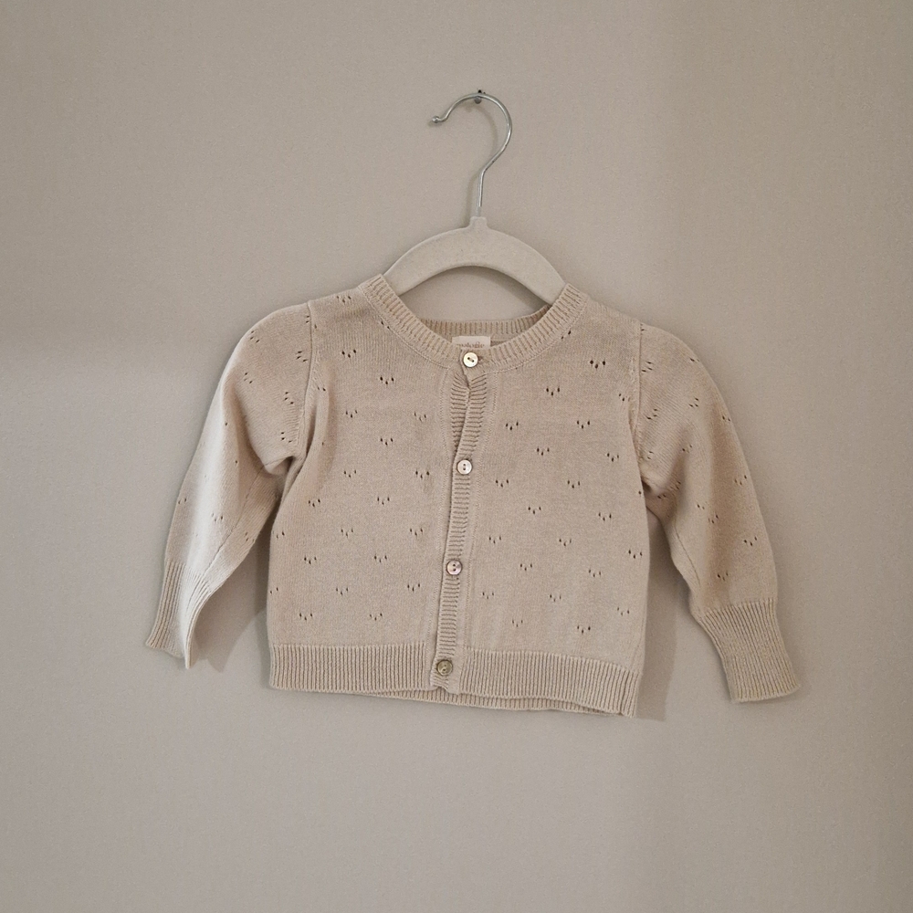 Kids Beige Button Down Cardigan